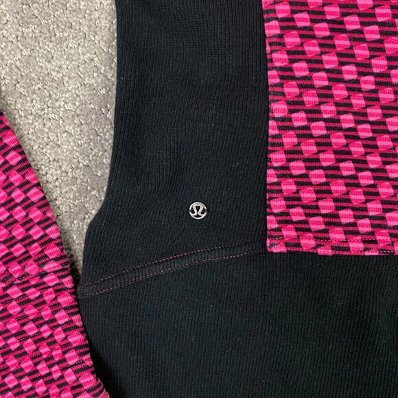 Lululemon Radiant Jacket Women's Size 6 Pink Black Full Zip Check Checkered - Picture 7 of 11